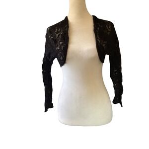 No Boundaries Lace Shrug Bolero OS Black Goth Coquette Romantic Grunge